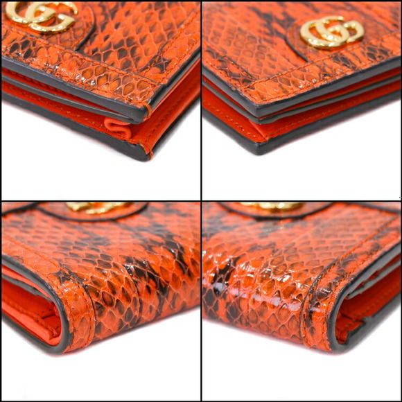 Gucci Ophidia GG Python Compact Wallet Orange - Picture 7 of 11
